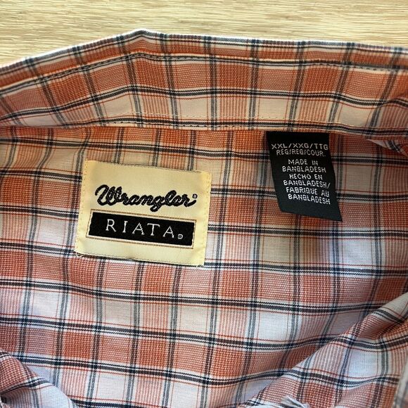 Wrangler Riata Button Down Plaid Long Sleeve Men's-Size XXL - Picture 6 of 10